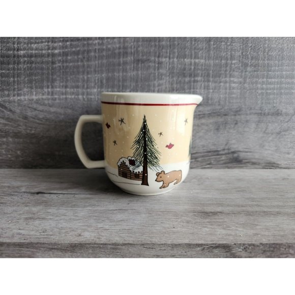 Meiwa Ginger Creek Christmas Winter Time Cozy Mug With Bear And Reindeer - Picture 1 of 5